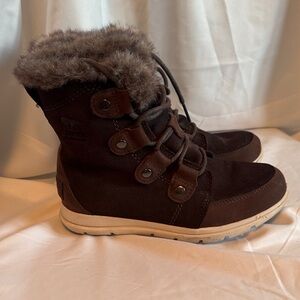 Sorel Dark Brown Winter Boots with Faux Fur